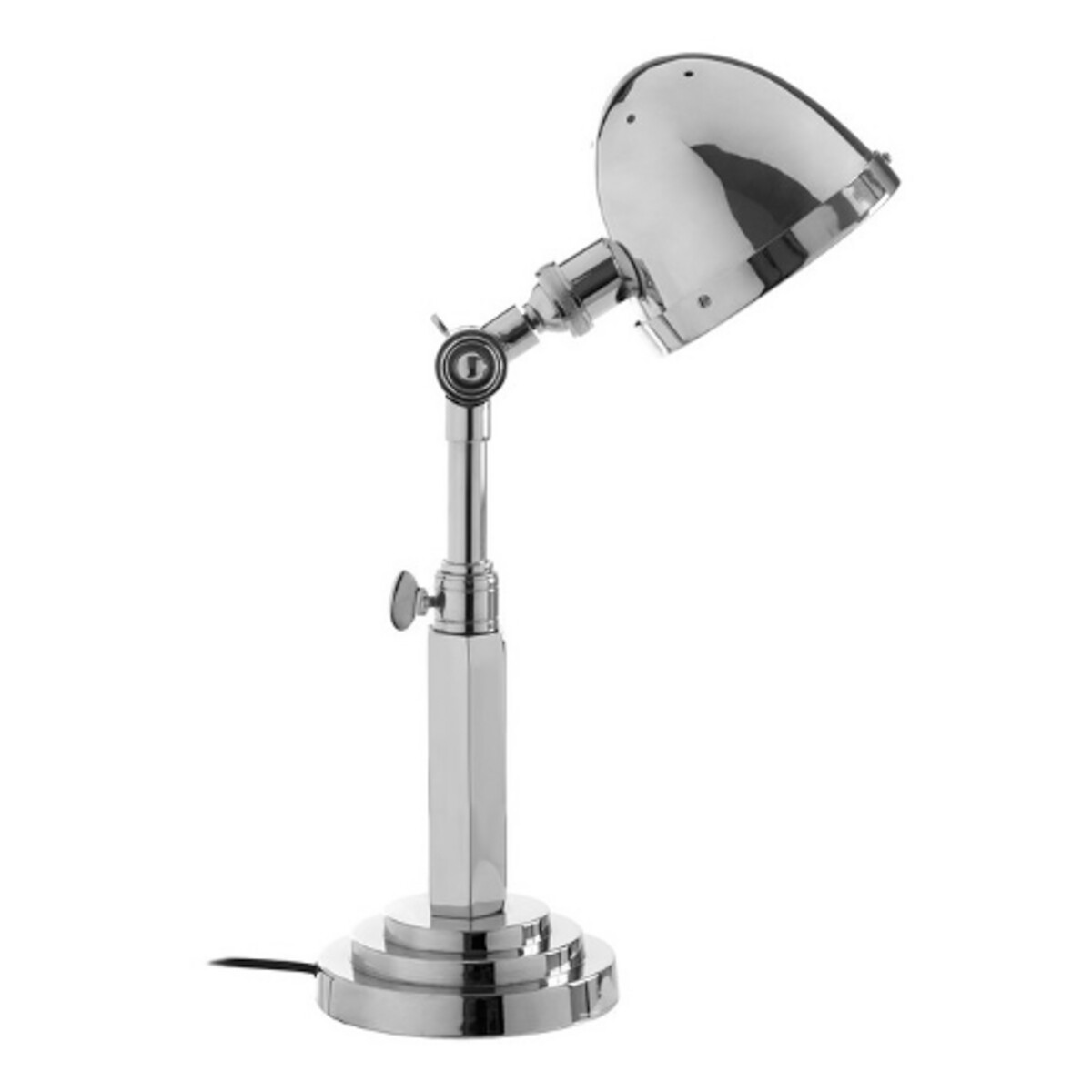 Mejia Industrial-Style Metal Task Table Lamp in Silver silver-coloured, SO'HOME