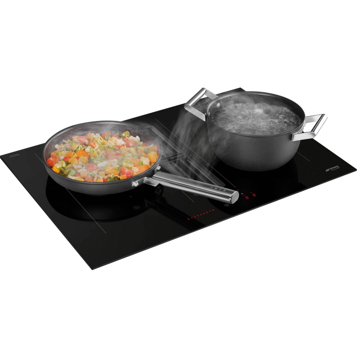Plaque induction aspirante HOBD472D2 couleur unique, SMEG