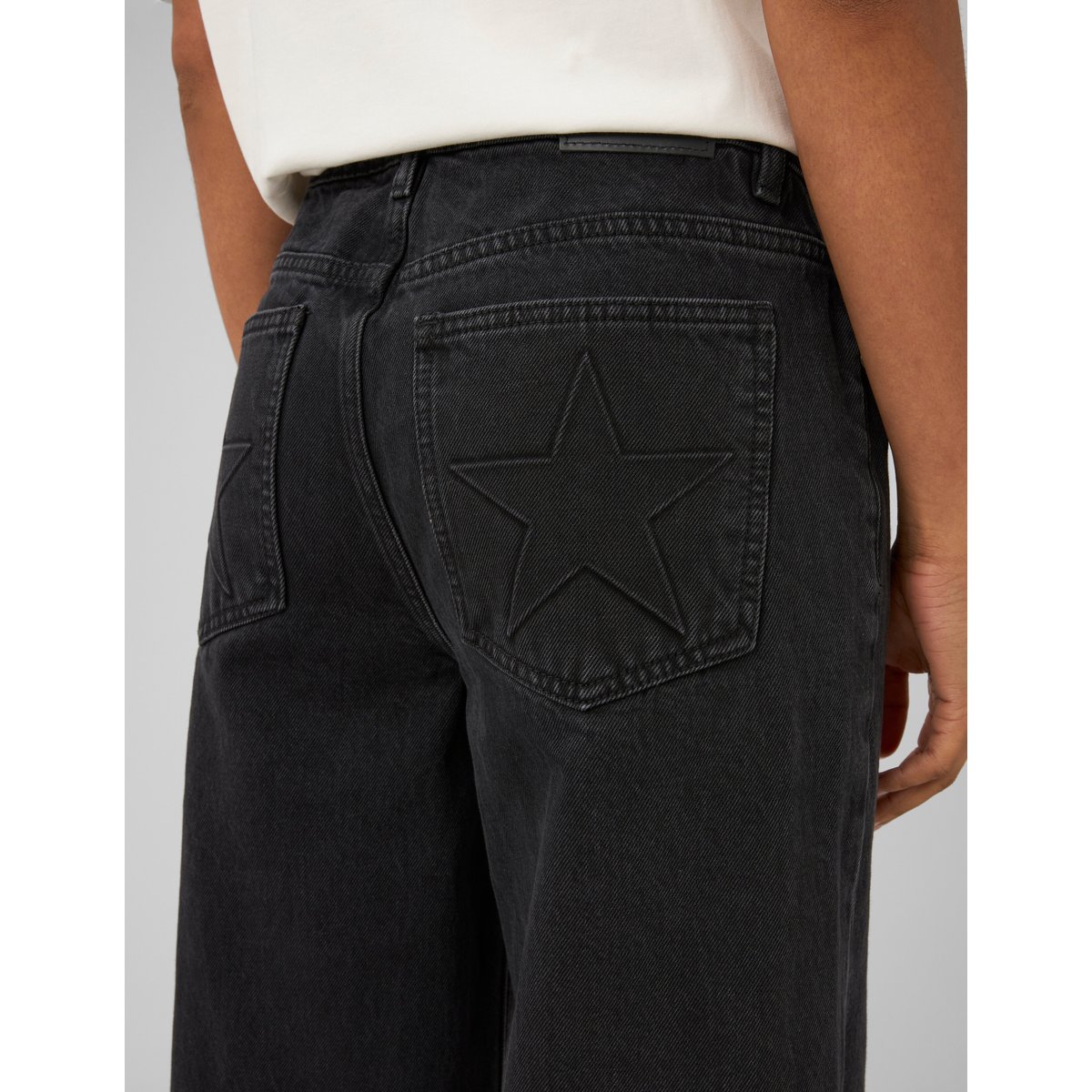 Jean wide leg taille basse noir, BZB