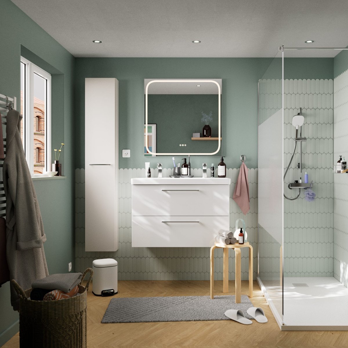 Miroir LED, REMIX gris, SENSEA