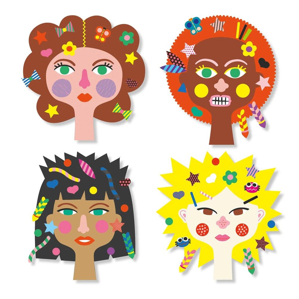 Créer avec des stickers Coiffeur multicolore, DJECO
