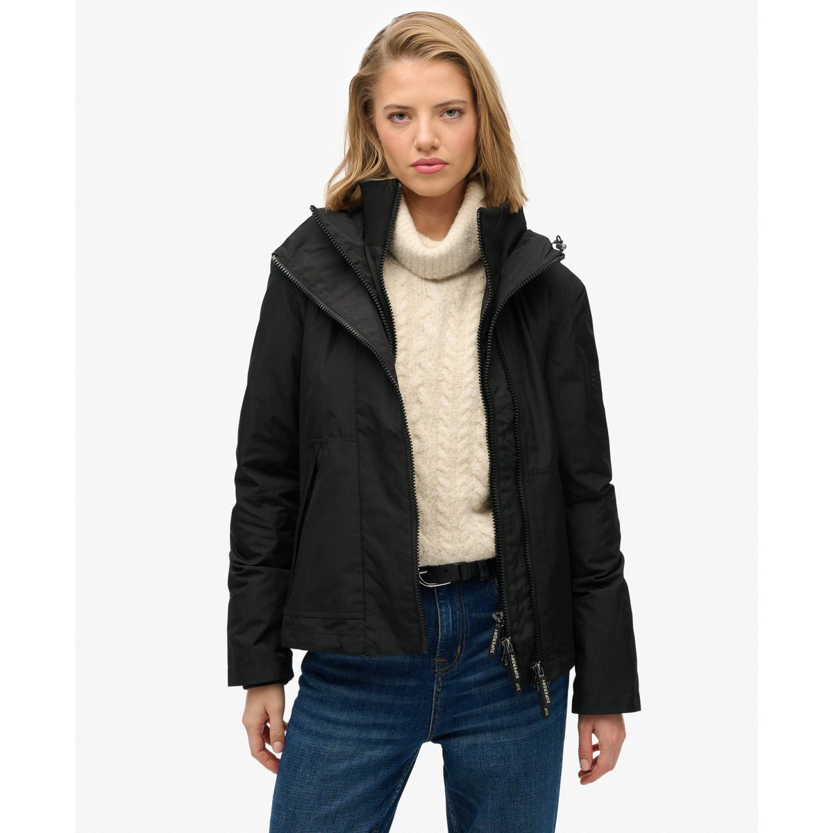 Veste Coupe-Vent à Capuche Mountain météorite noir, SUPERDRY