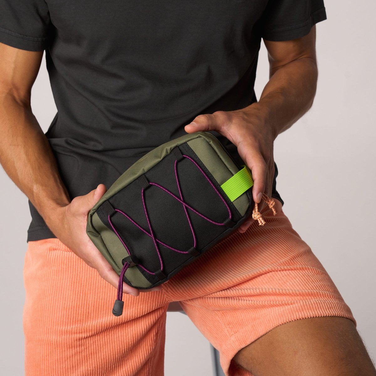 Trousse de toilette kaki et noir, BILLYBELT