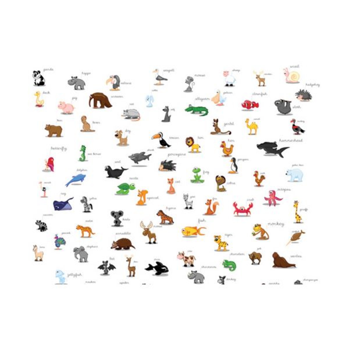 Papier peint intissé panoramique Pour enfants animaux (pour enfants) multicouleur, EDEN