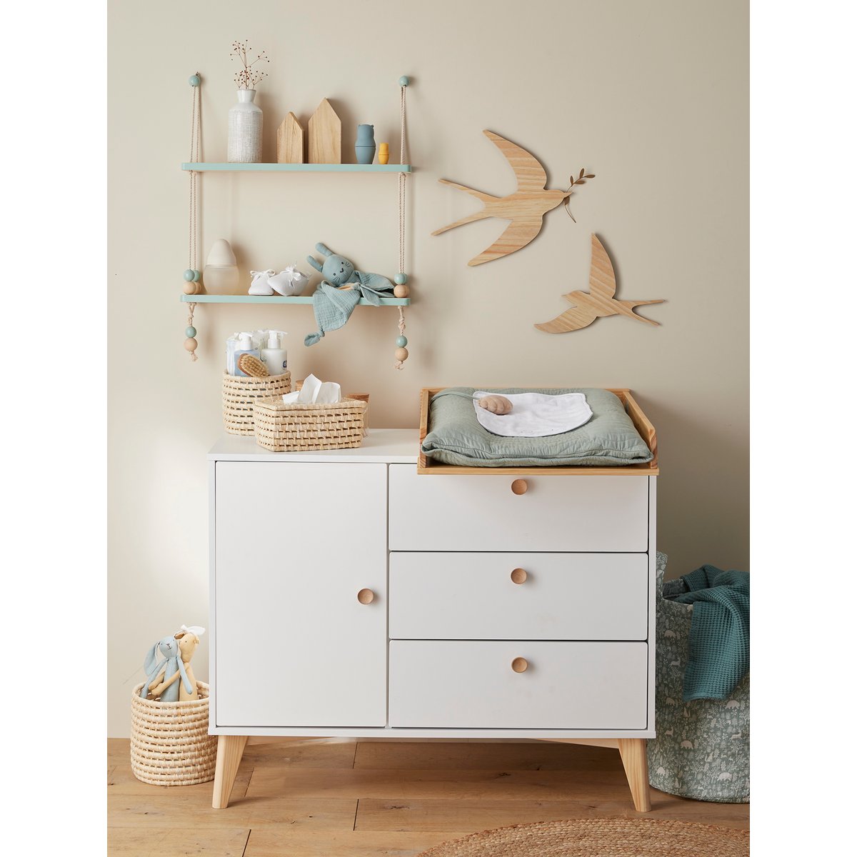 Commode SONGE blanc/bois, VERTBAUDET