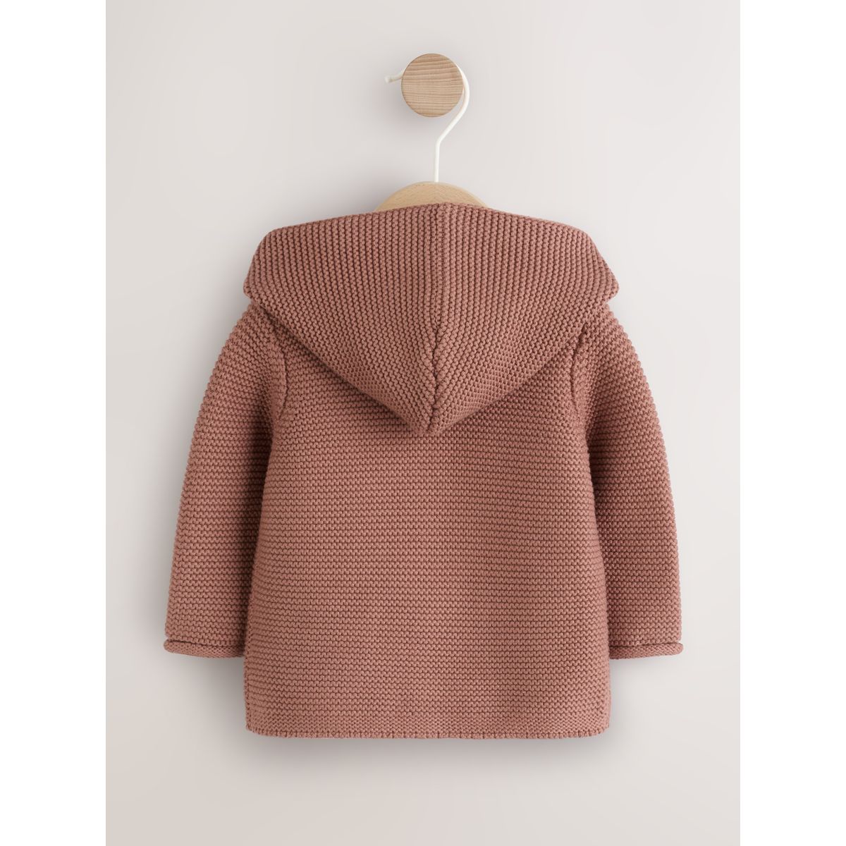 Cardigan à capuche en maille pour bébé marron, NEXT