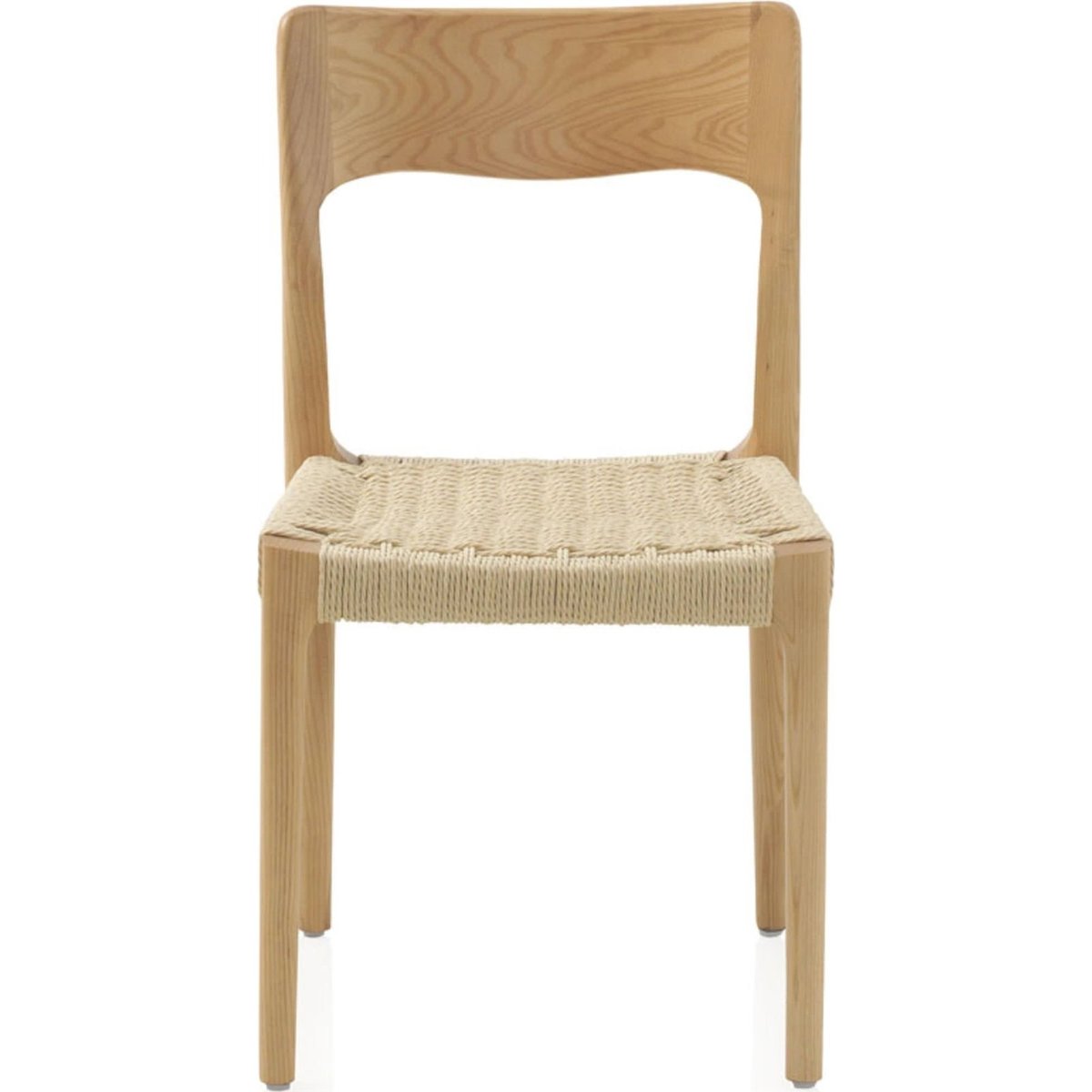 Chaise en frêne, assise tressée (lot de 4) bois naturel et assise beige clair, RECOLLECTION