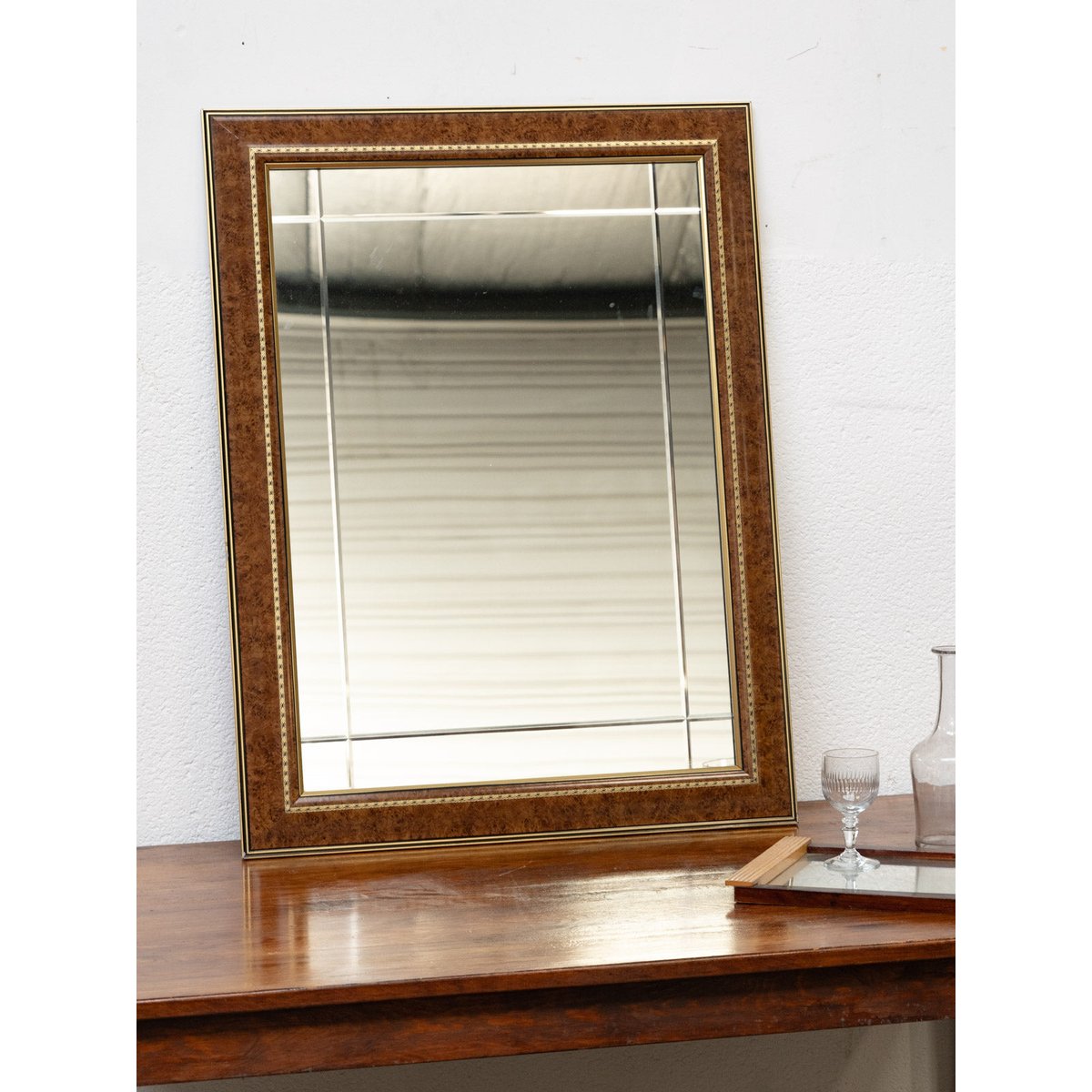 Miroir biseauté Georges N°1317 - Bon état marron, DEBONGOUT