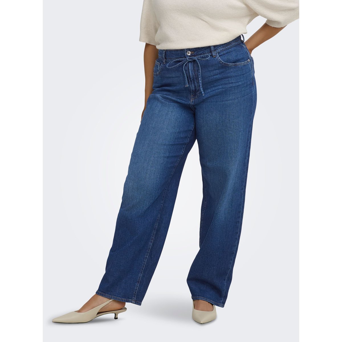 Jean Coupe Droite dark blue denim, ONLY CARMAKOMA