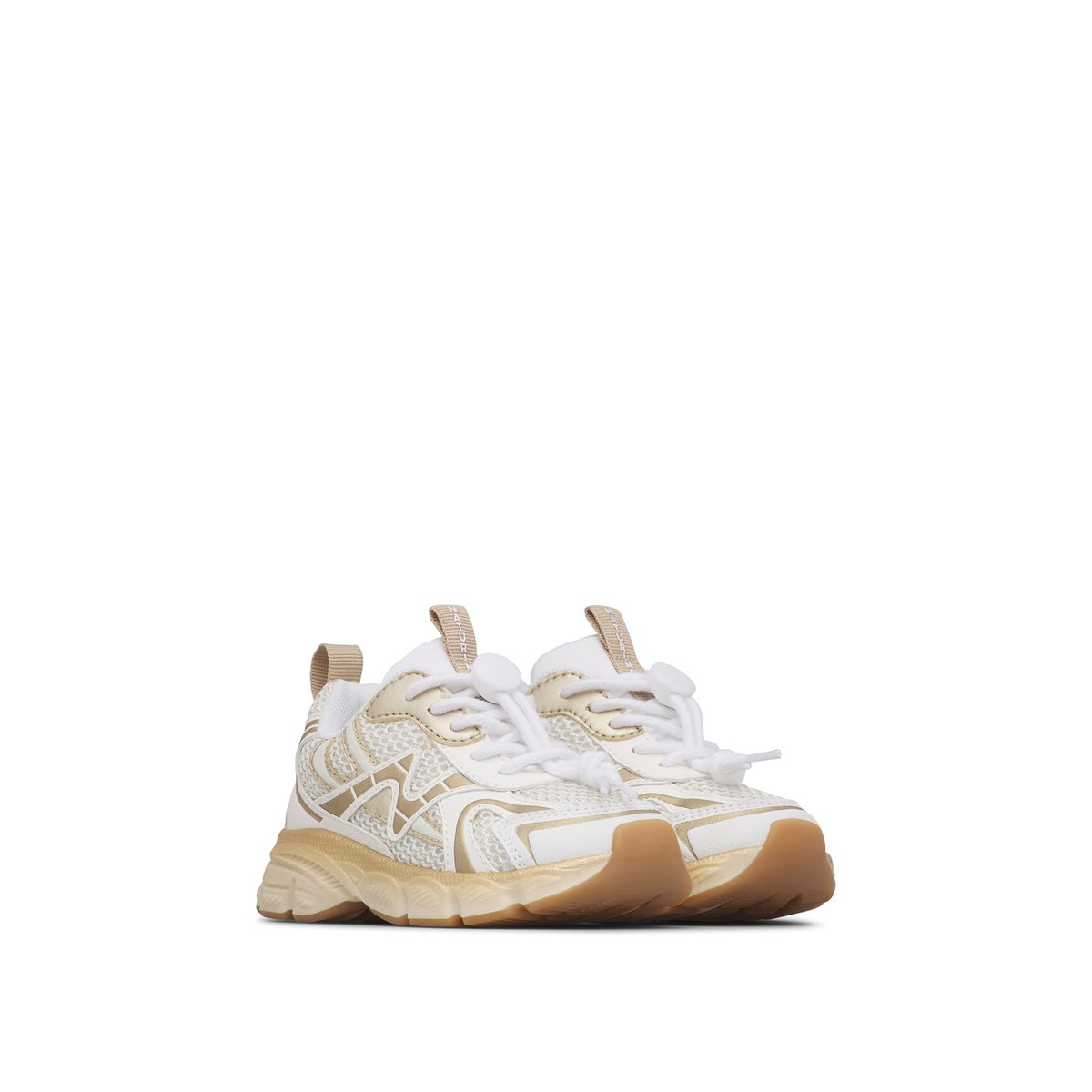 Sneakers en simili cuir et tissu WAVE. blanc-platine, NATURINO