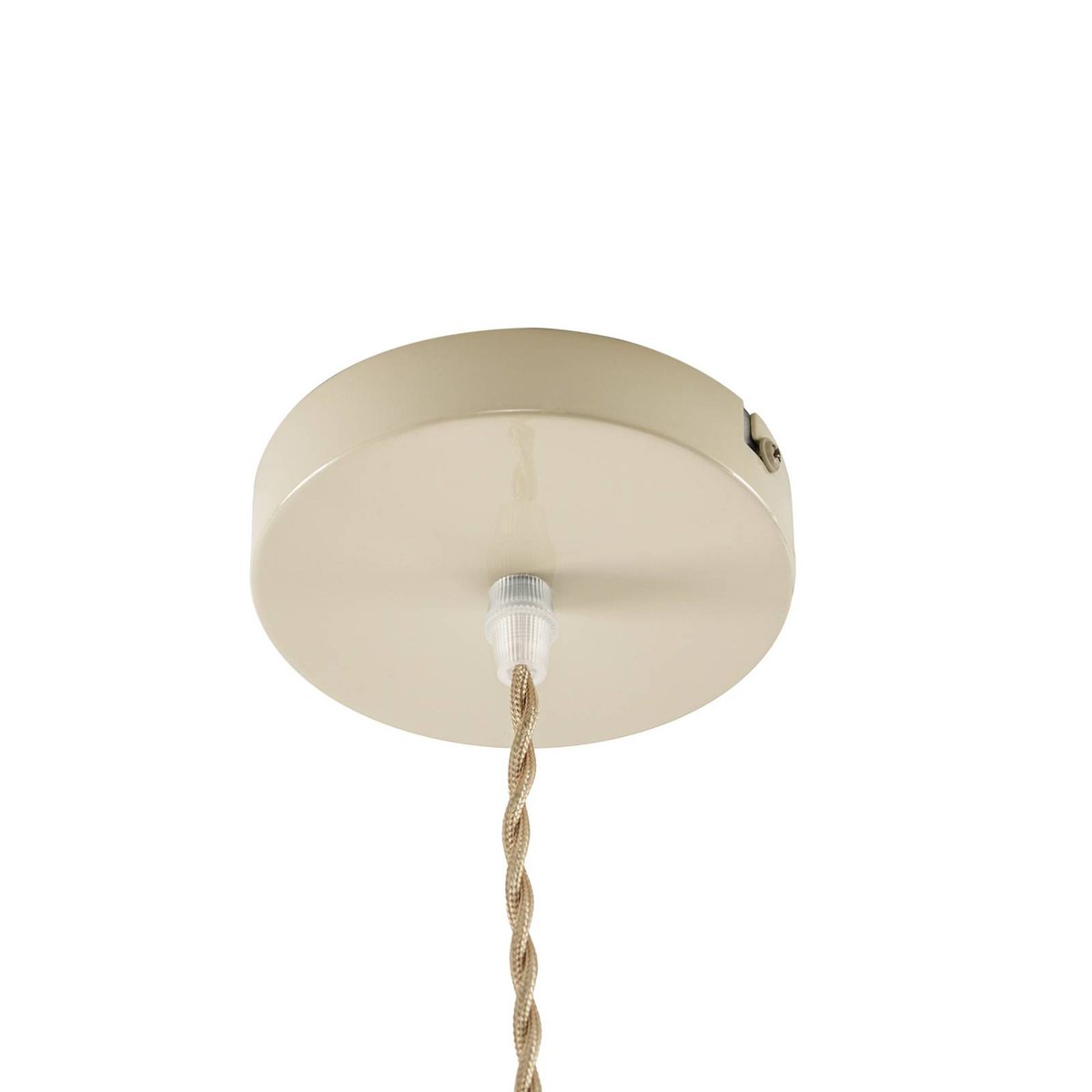 Suspension en textile, Aeris beige, bois clair, LINDBY