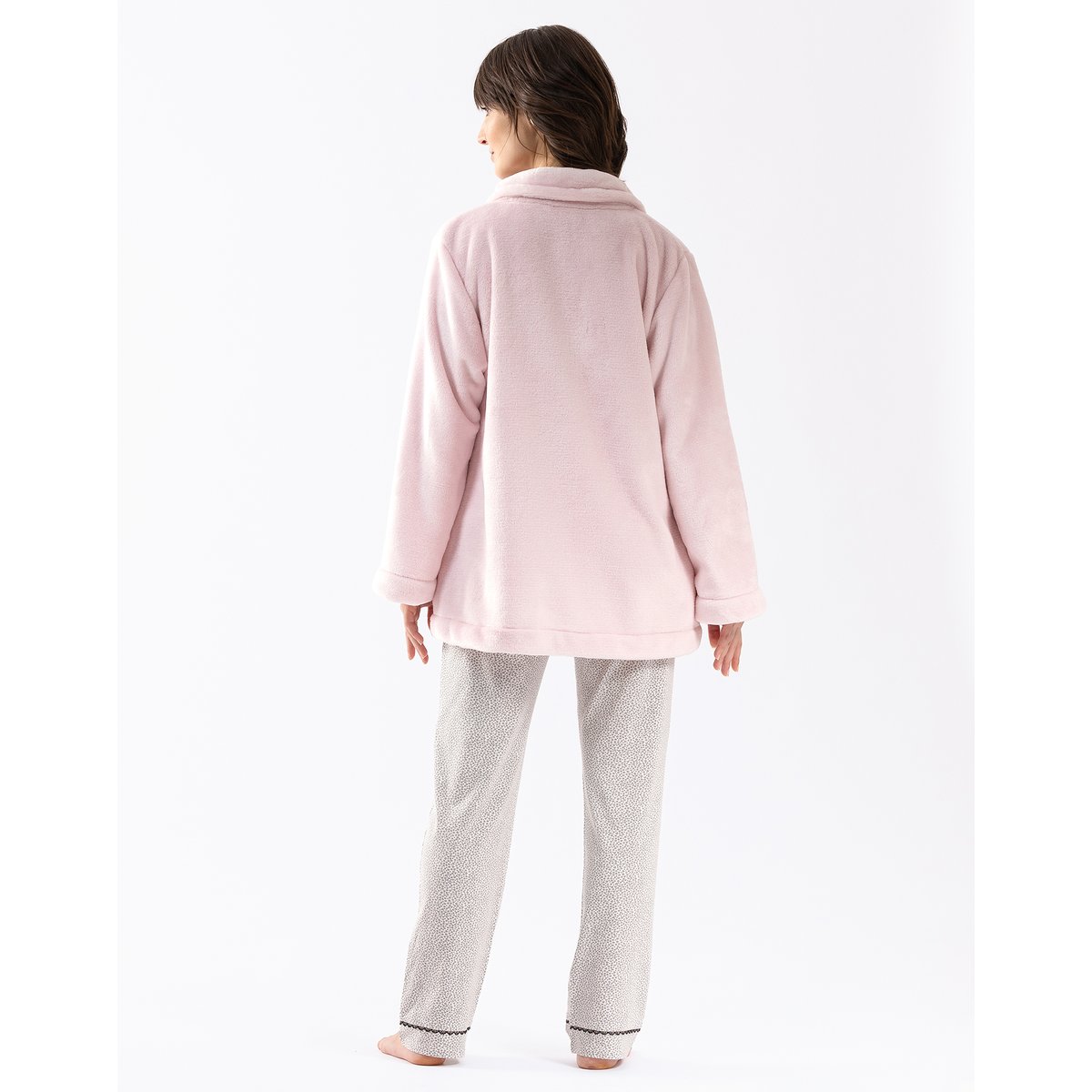 Veste en peluche flanelle ESSENTIEL H77A rose, LE CHAT