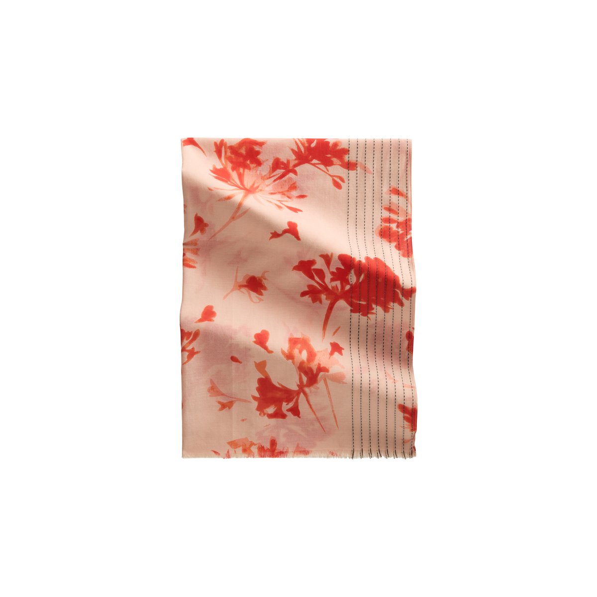 Foulard à motifs avec broderie et bordure à franges orange, MARC O'POLO