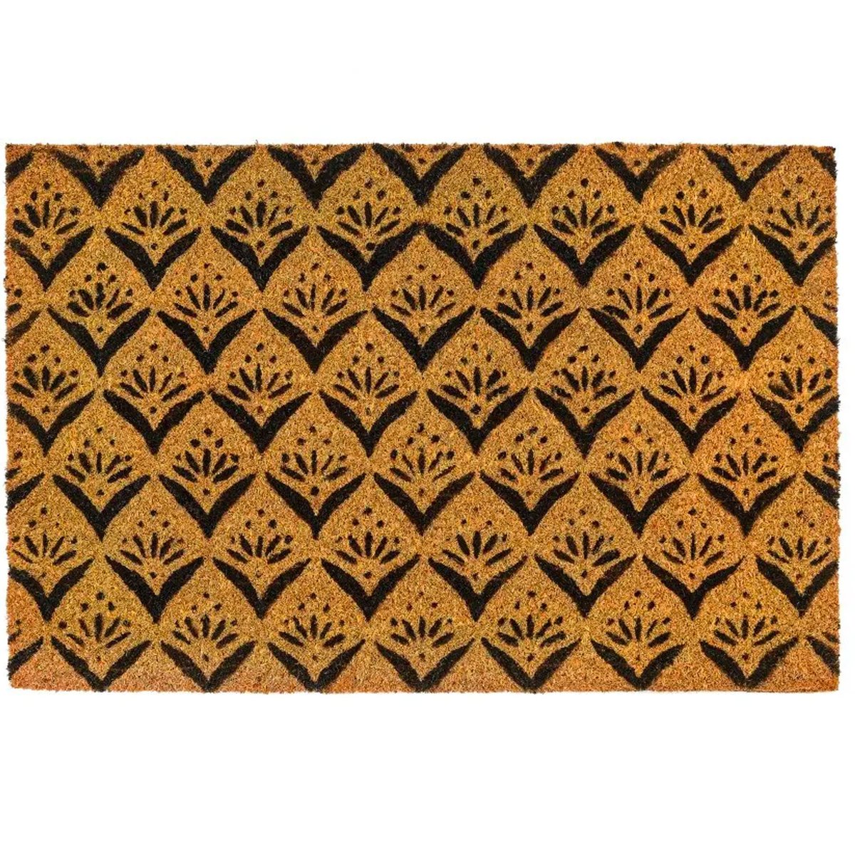 Paillasson coco fleurs noires 60x40cm noir, WADIGA