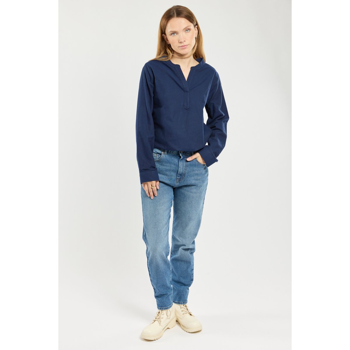 Blouse CHELBANE navy, BERMUDES