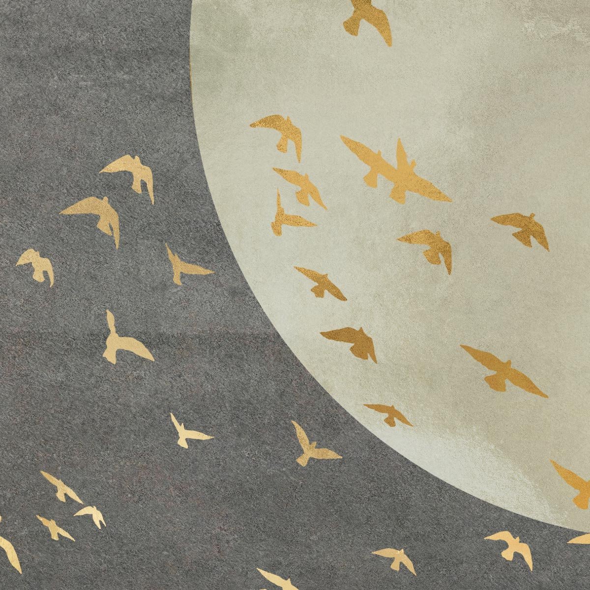 Papier peint oiseaux dores intissé, HEXOA