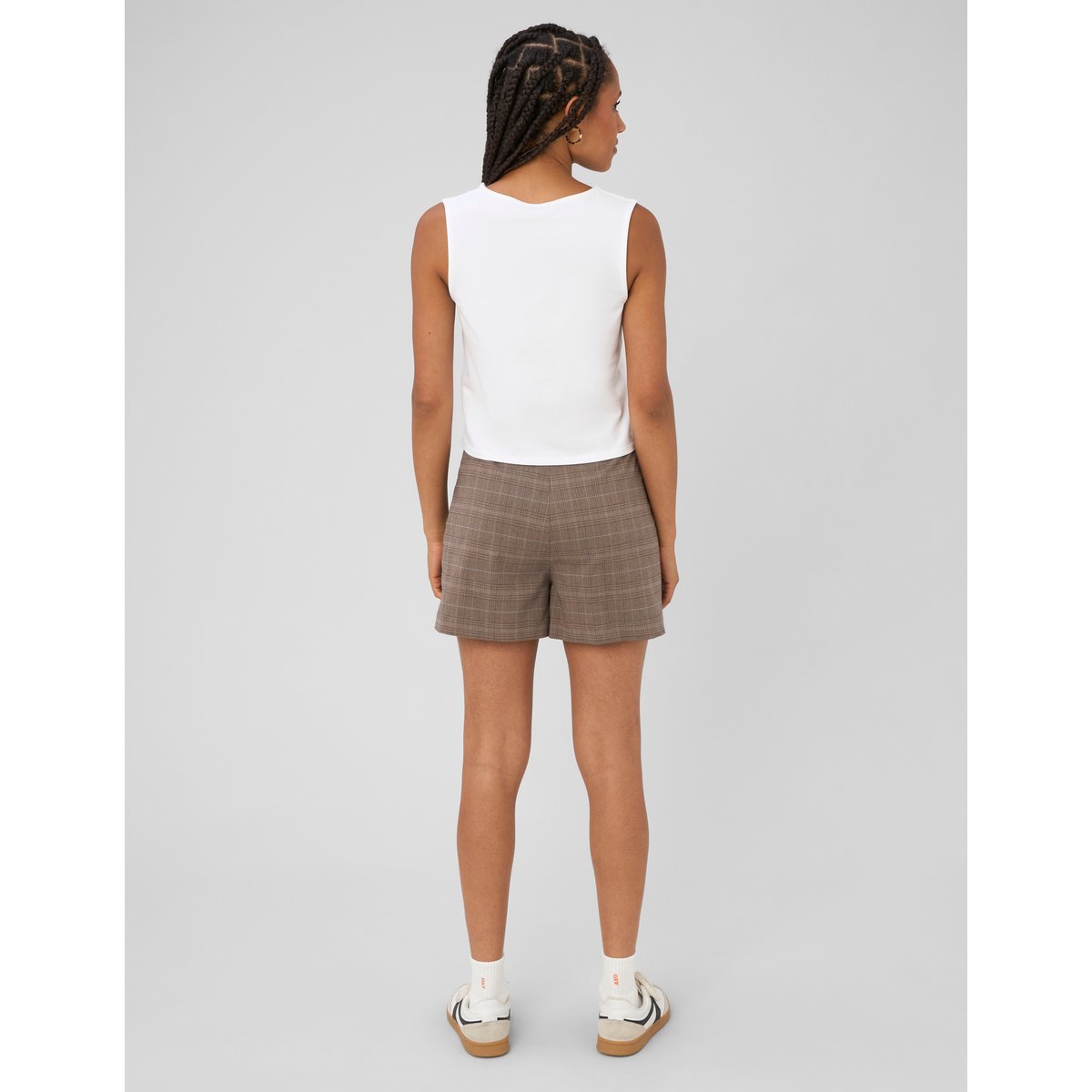 Jupe-short à carreaux marron foncée, BZB