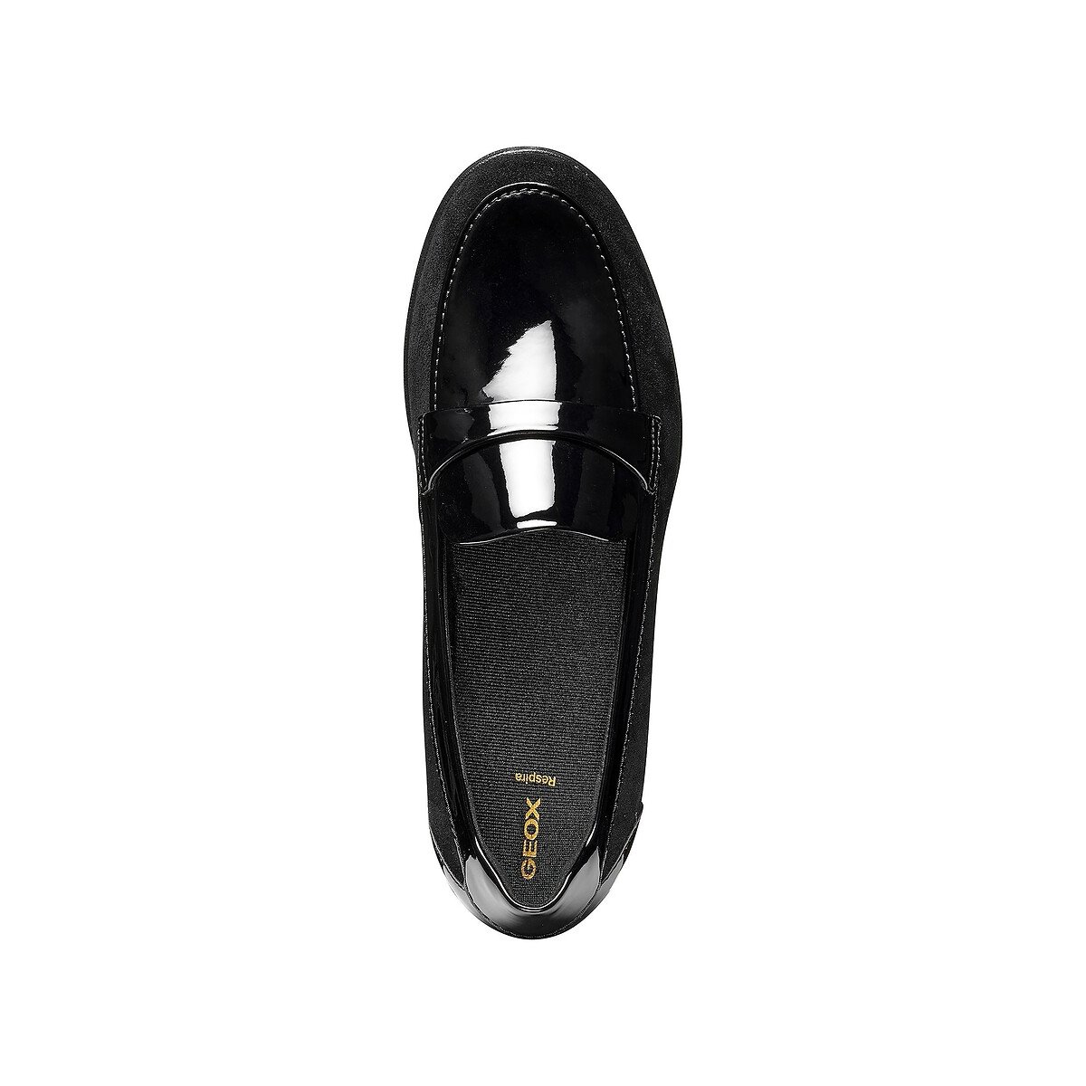 Mocassins compensés vernis, STARDUST noir, GEOX