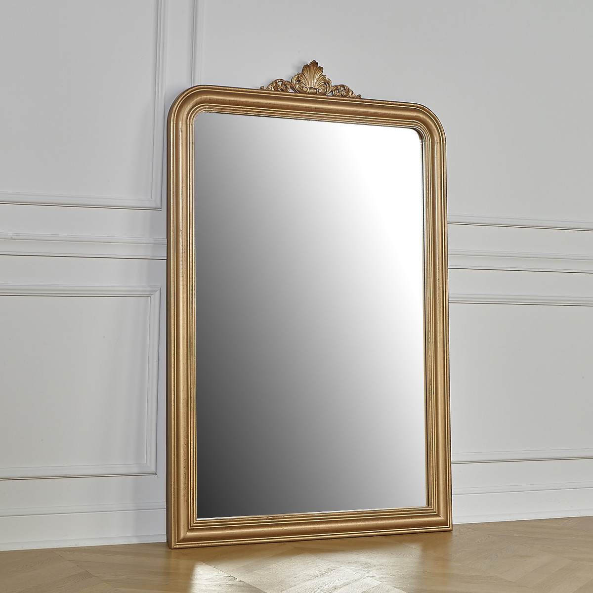Miroir 177 x 117 style classique, cadre en pin AMANDINE or, ROBIN DES BOIS