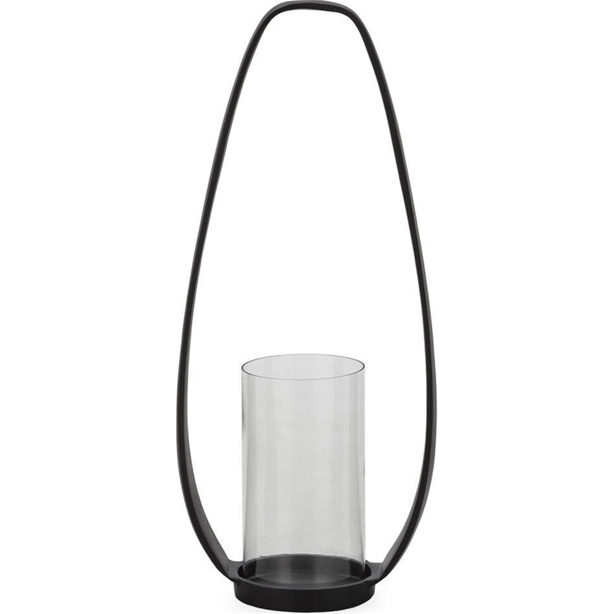 Porte-bougies en métal et verre soufflé bronze noirâtre, RECOLLECTION