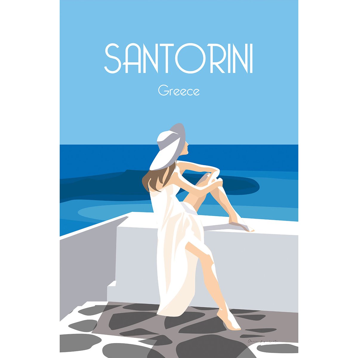 Tableau de voyage Le bleu de Santorin tableau alu dibond, HEXOA