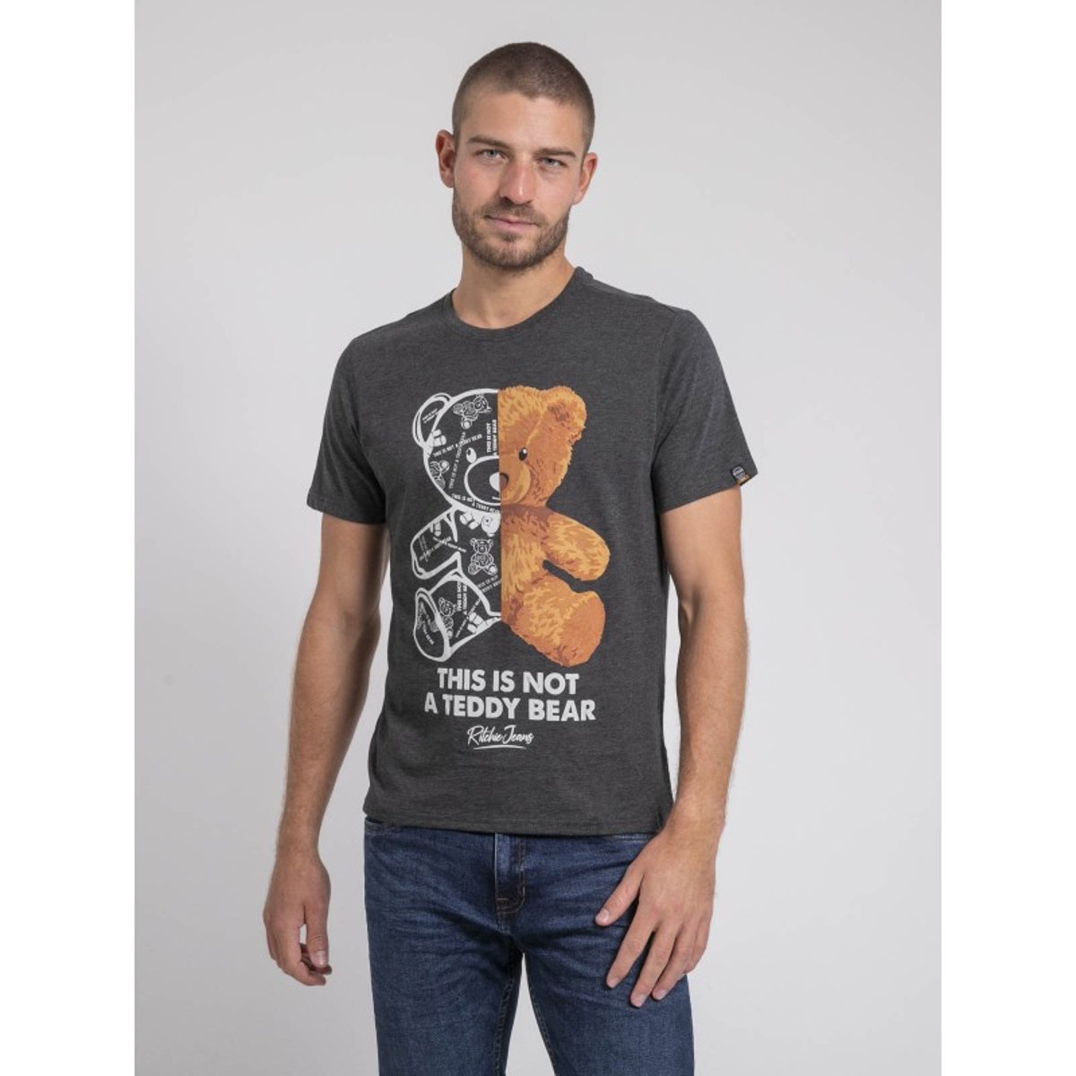 T-shirt Col Rond Pur Coton Jakited gris, RITCHIE