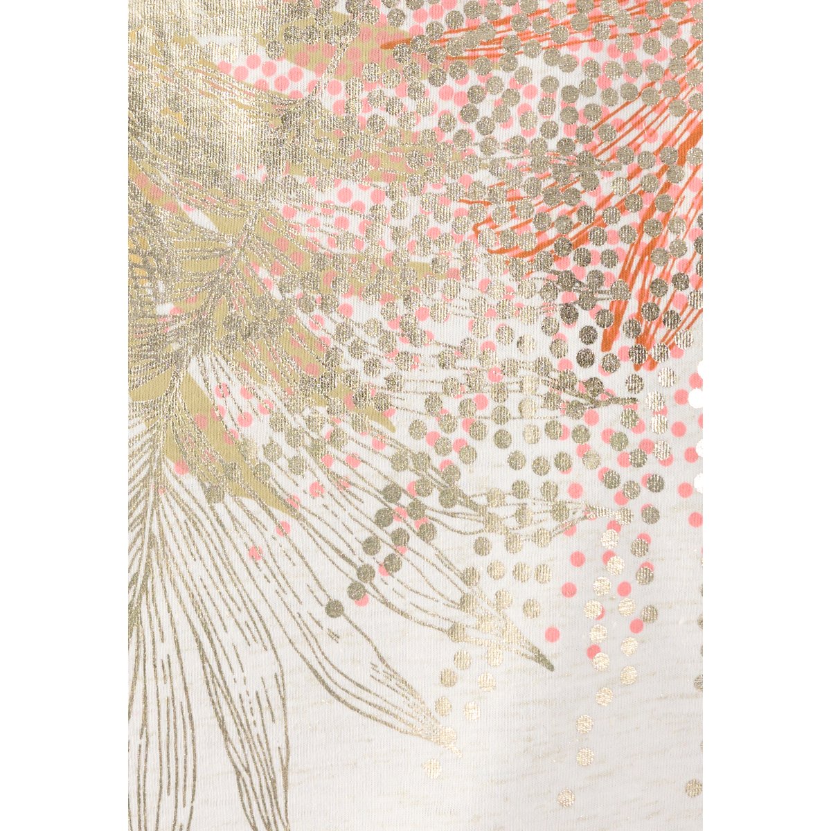 T-shirt motif placé fil brillant marron ivoire, DAMART