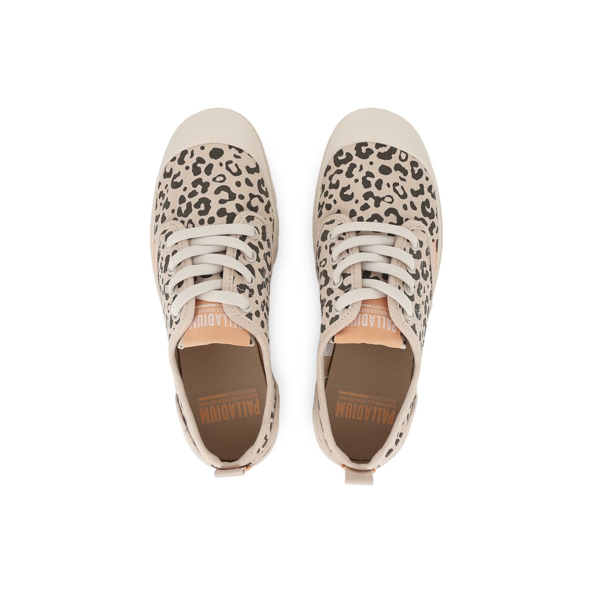Baskets basses en coton PAMPA OX WILD beige-tropisand/ brown leopard, PALLADIUM