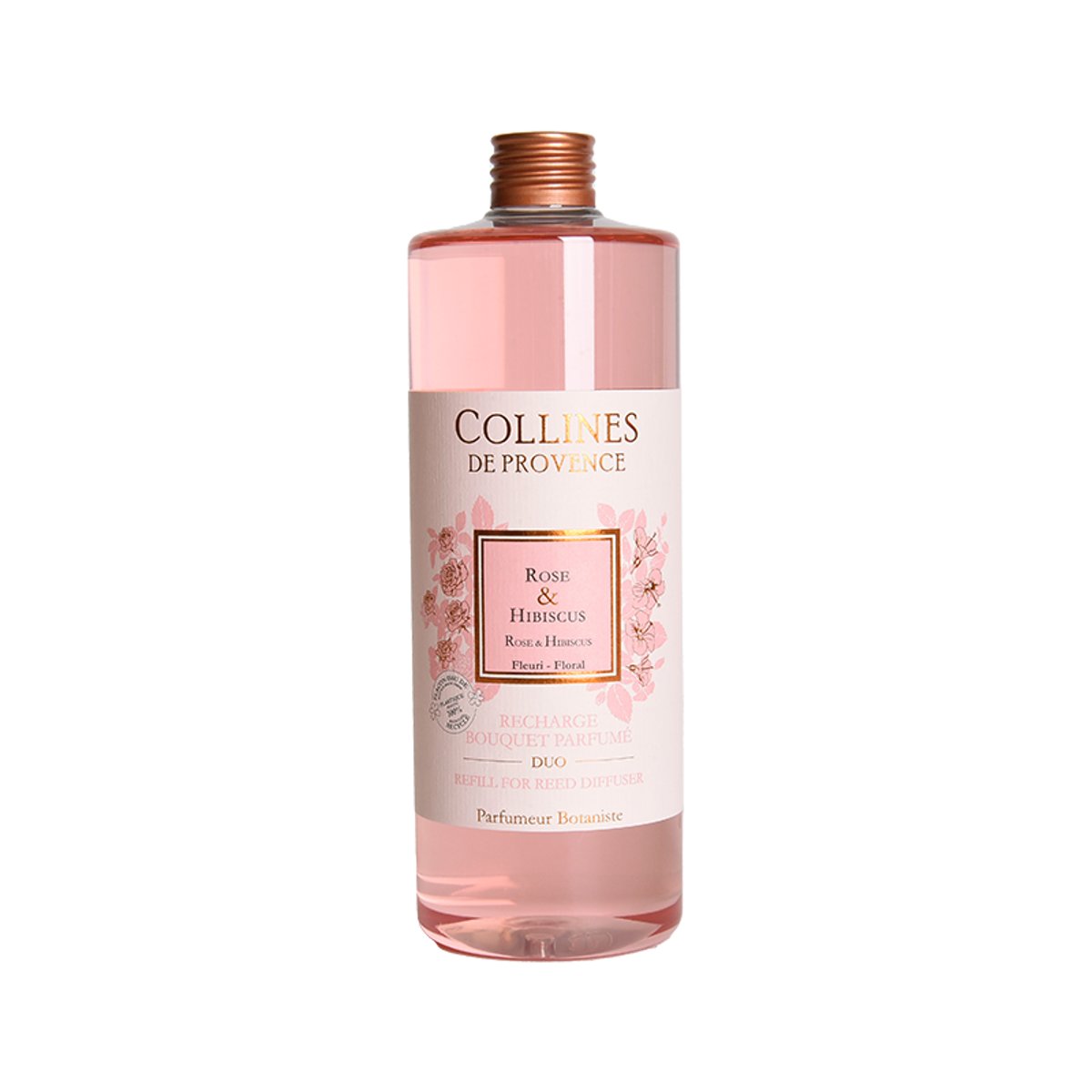 Recharge Diffuseur de parfum Colorée ROSE & HIBISCUS rose, COLLINES DE PROVENCE