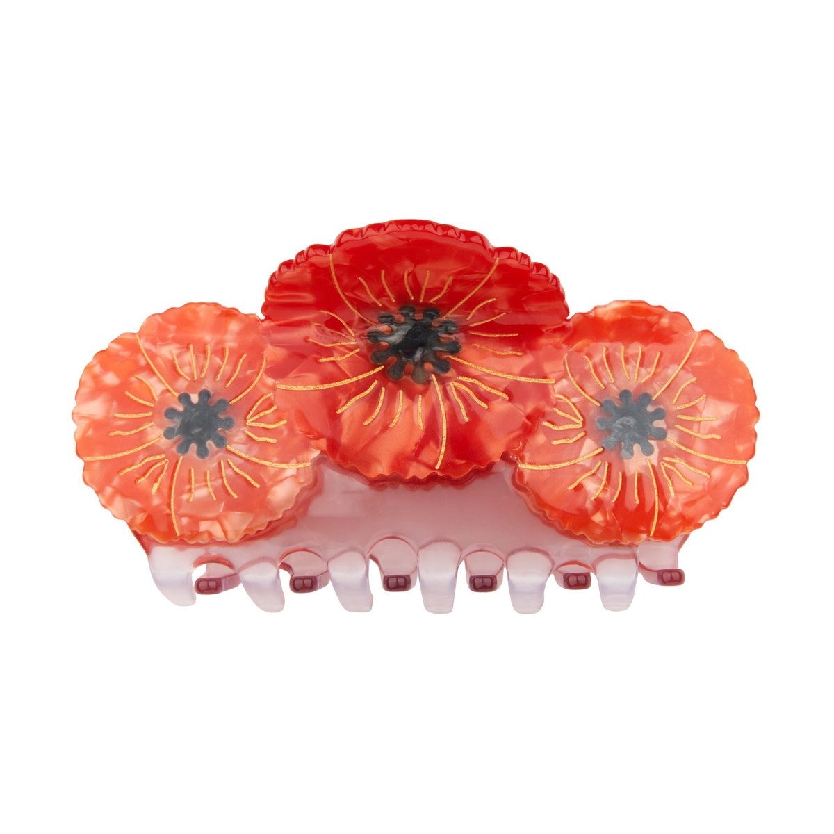Pince à cheveux Trio COQUELICOT rouge, COUCOU SUZETTE