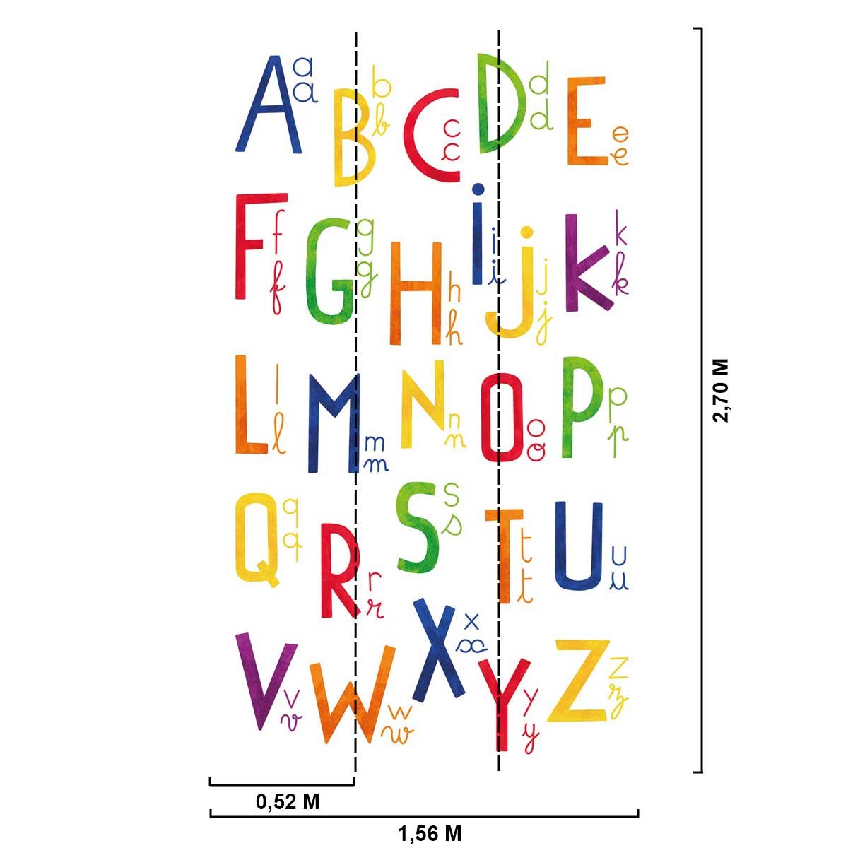 Papier peint alphabet sous toutes ses formes intissé, HEXOA