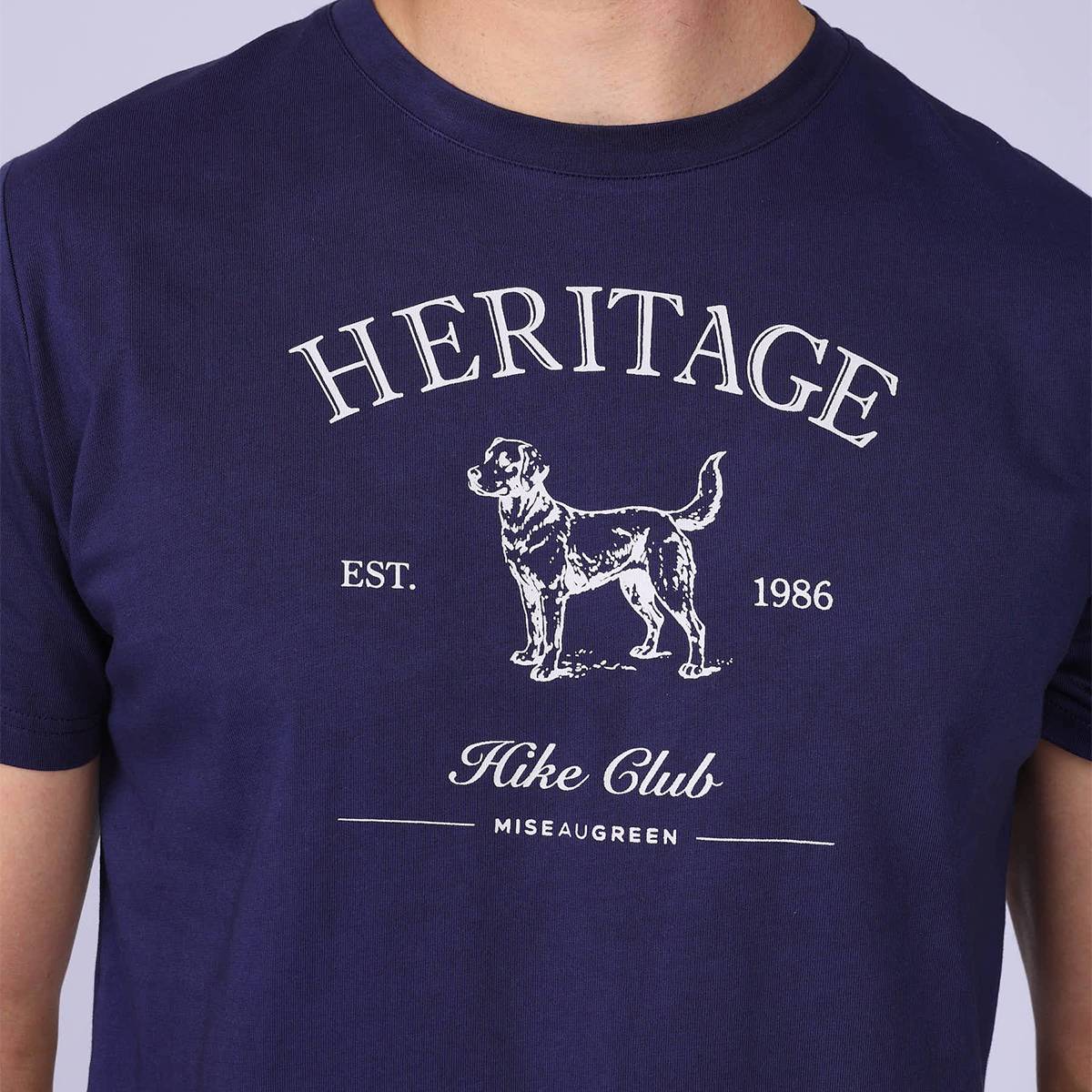 T-shirt imprimé chien bleu marine, MISE AU GREEN