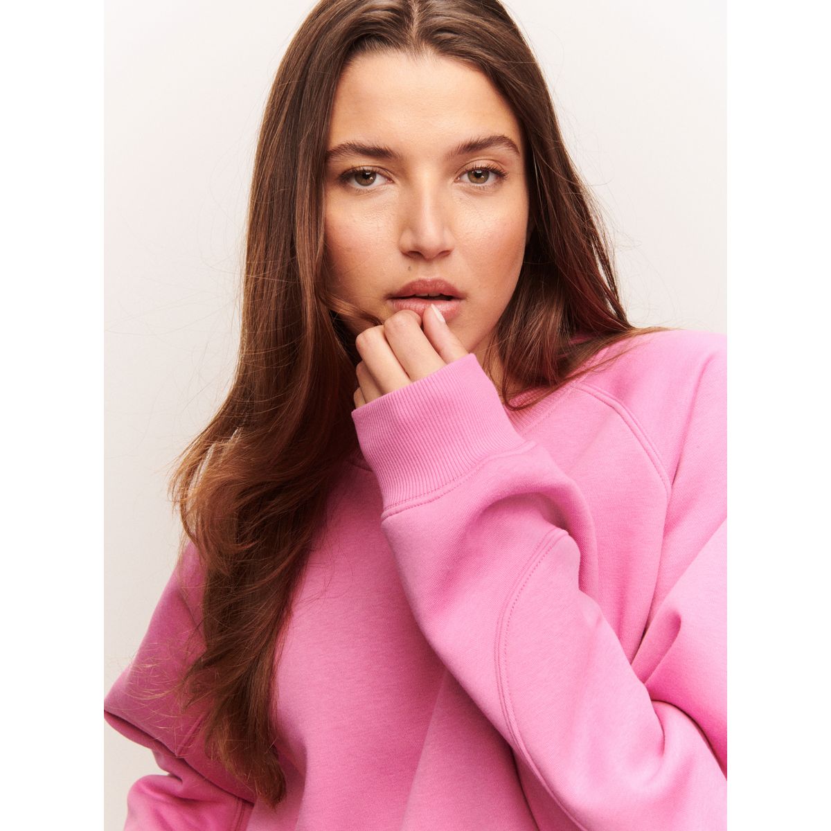 Sweat oversize long décontracté tissu épais rose, NEXT