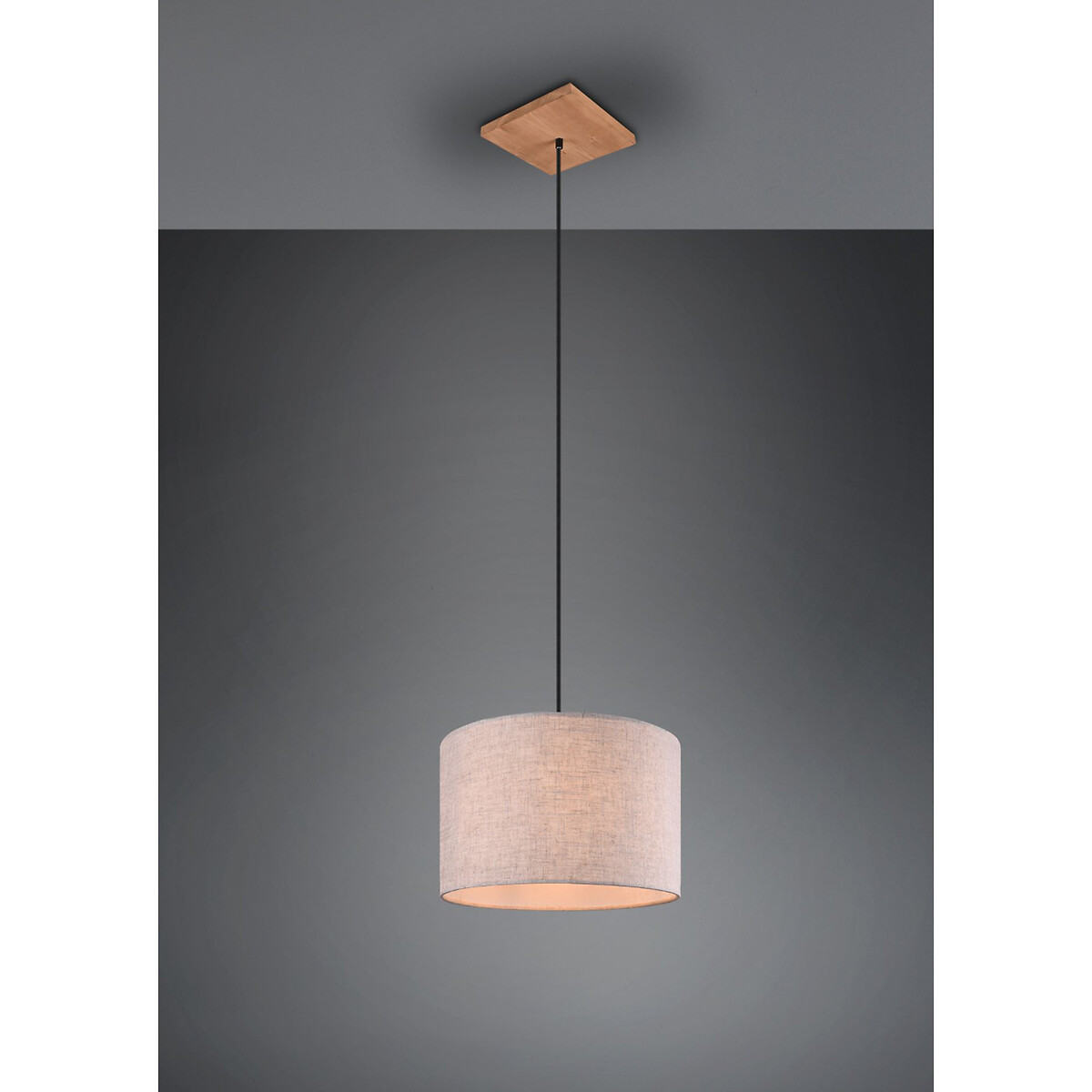 Candeeiro de teto Elmau, TRIO Lighting branco/madeira, TRIO LIGHTING