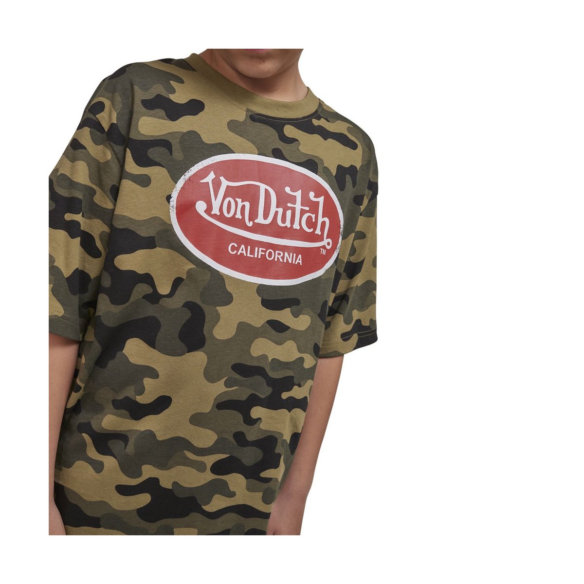 Tee Shirt en coton Relax vert/rouge/blanc, VON DUTCH