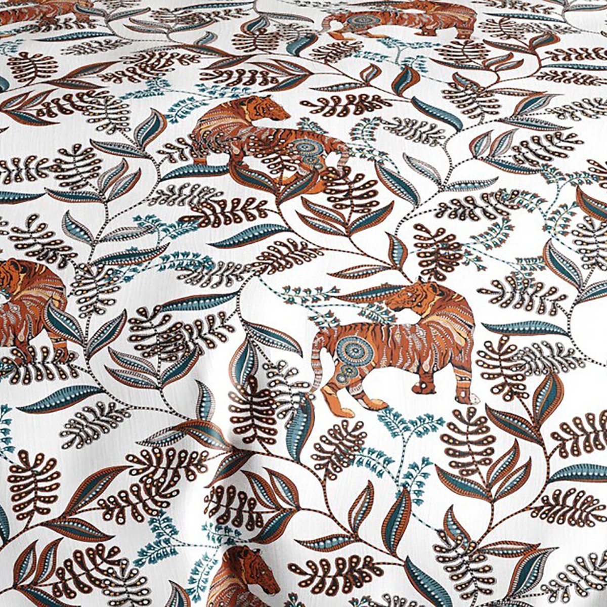 Parure housse de couette en coton imprimée, Savane orange, C DESIGN HOME TEXTILE