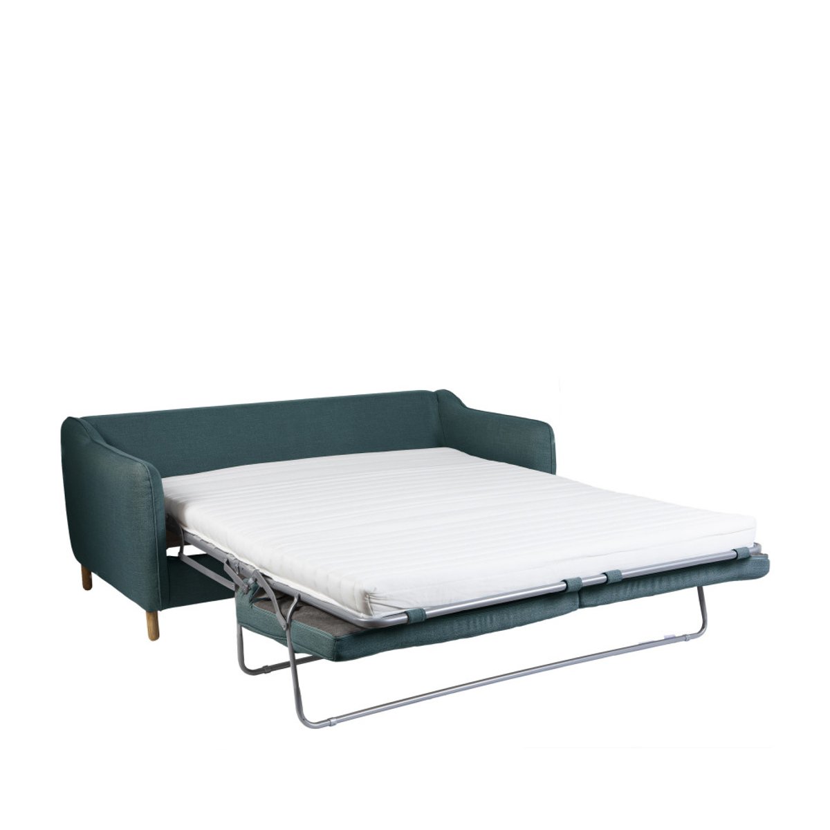 Canapé convertible ouverture express 3 places en tissu- VORNAY bleu pétrole, DRAWER