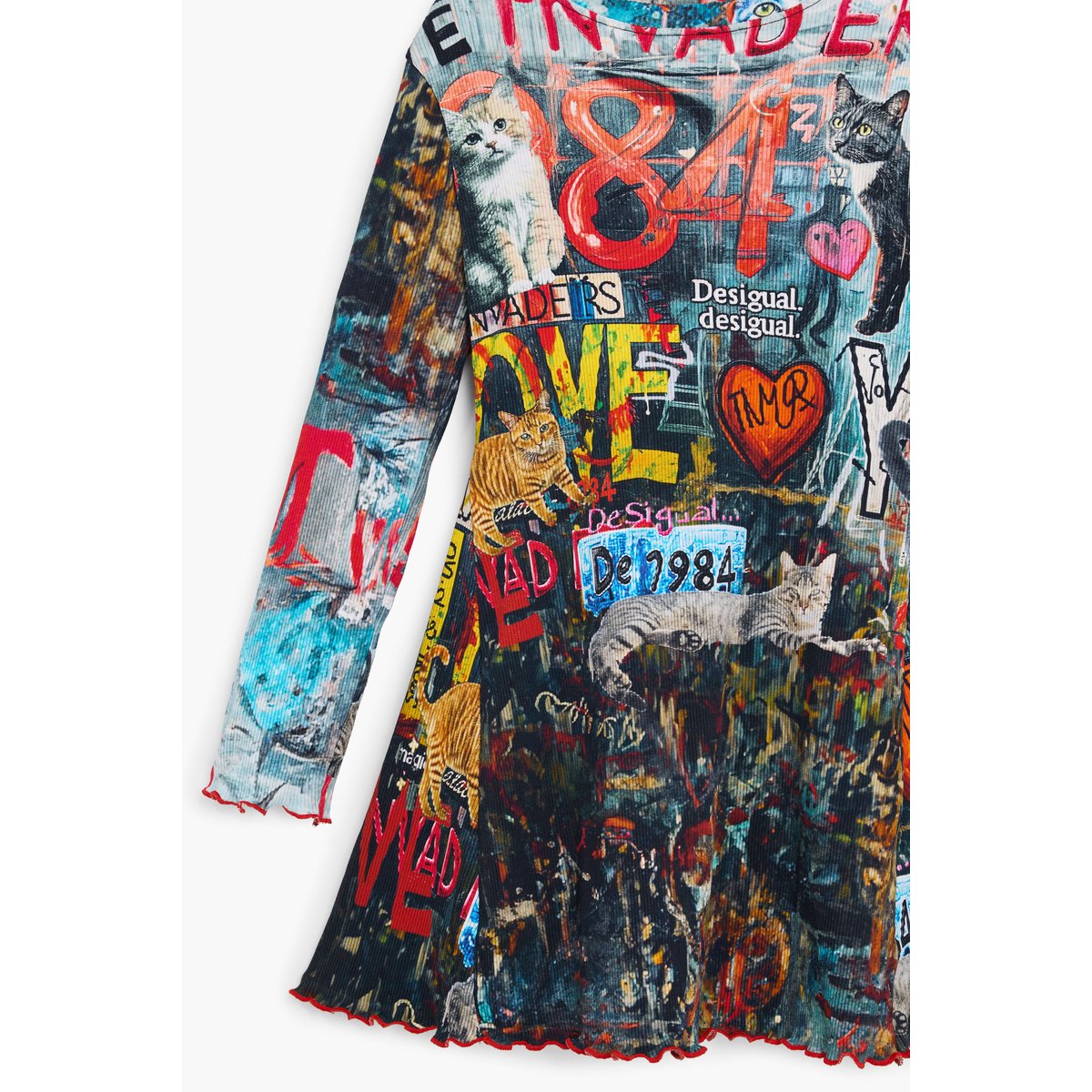 Robe imprimée noir, DESIGUAL