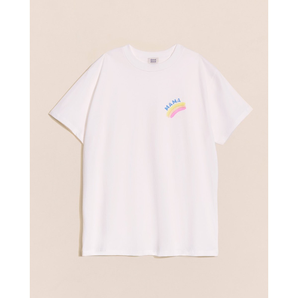 T-shirt Mama rainbow en coton bio blanc, EMOI EMOI