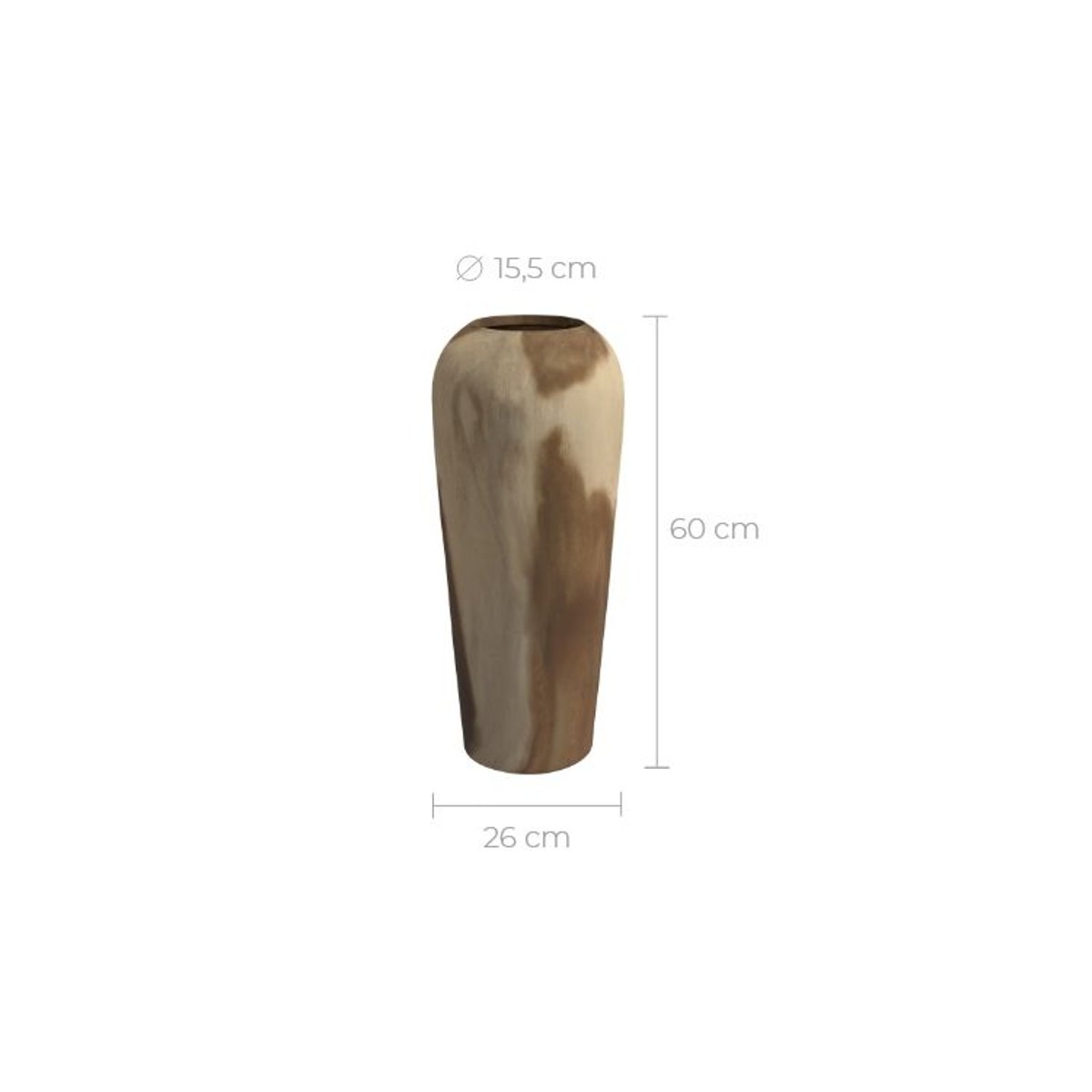 Vase décoratif en bois de suar H60 cm - MAKKAR bois, MAISON PAVANE