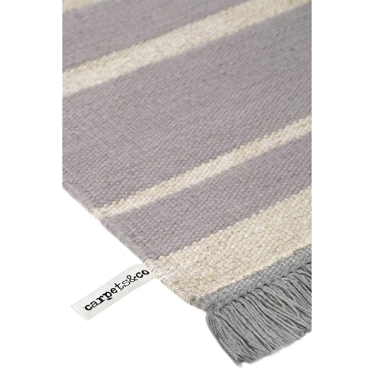Tapis salon fait main laine et chanvre , SKID MARKS nature, WECON HOME