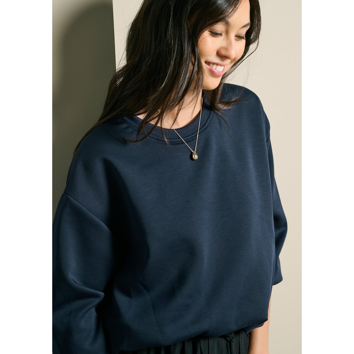 Sweat coupe ballon bleu marine, LOLALIZA