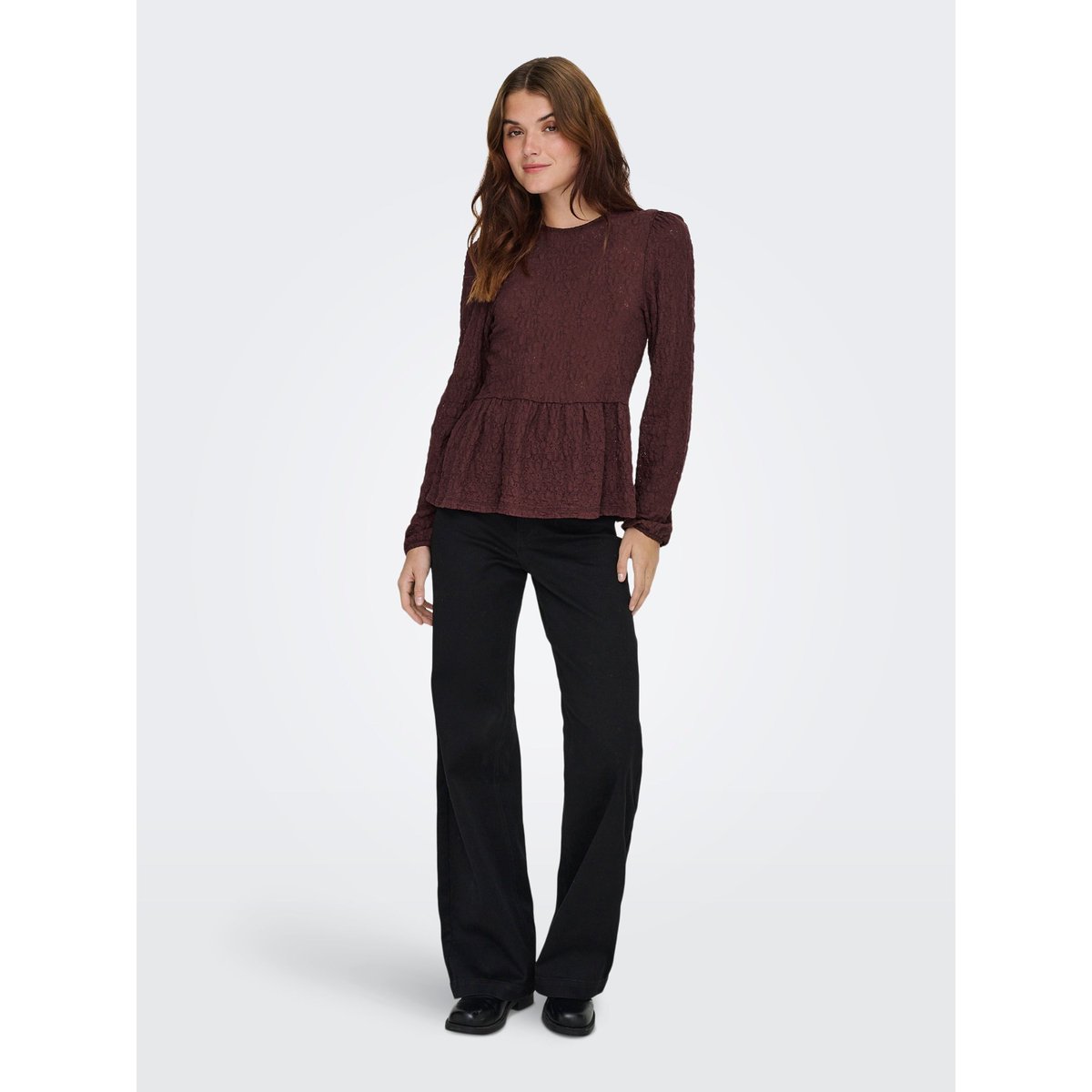 Top Peplum decadent chocolate, ONLY