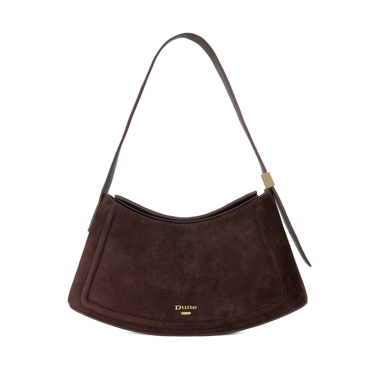 Sac à bandoulière sculptural - DEPENDENT brown-suede, DUNE LONDON