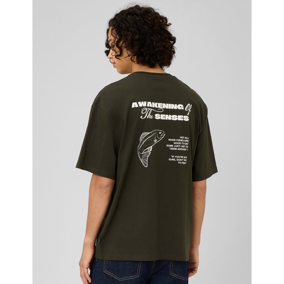 T-shirt imprimé devant / dos kaki, BZB