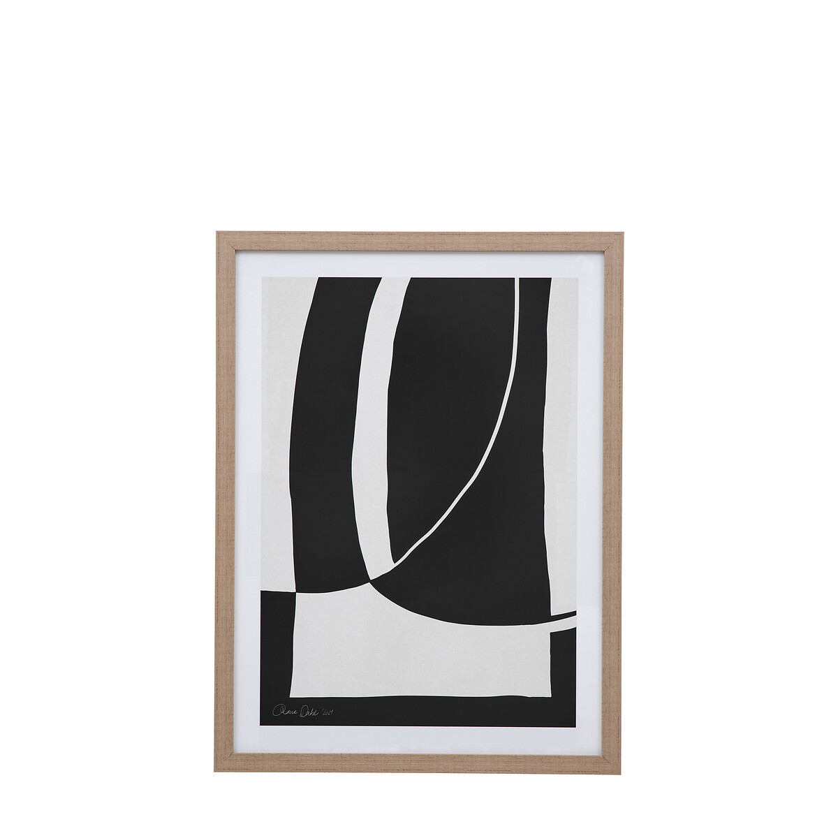 80x60cm Abstract Noir et Blanc Framed Art black, ÉDITÉ