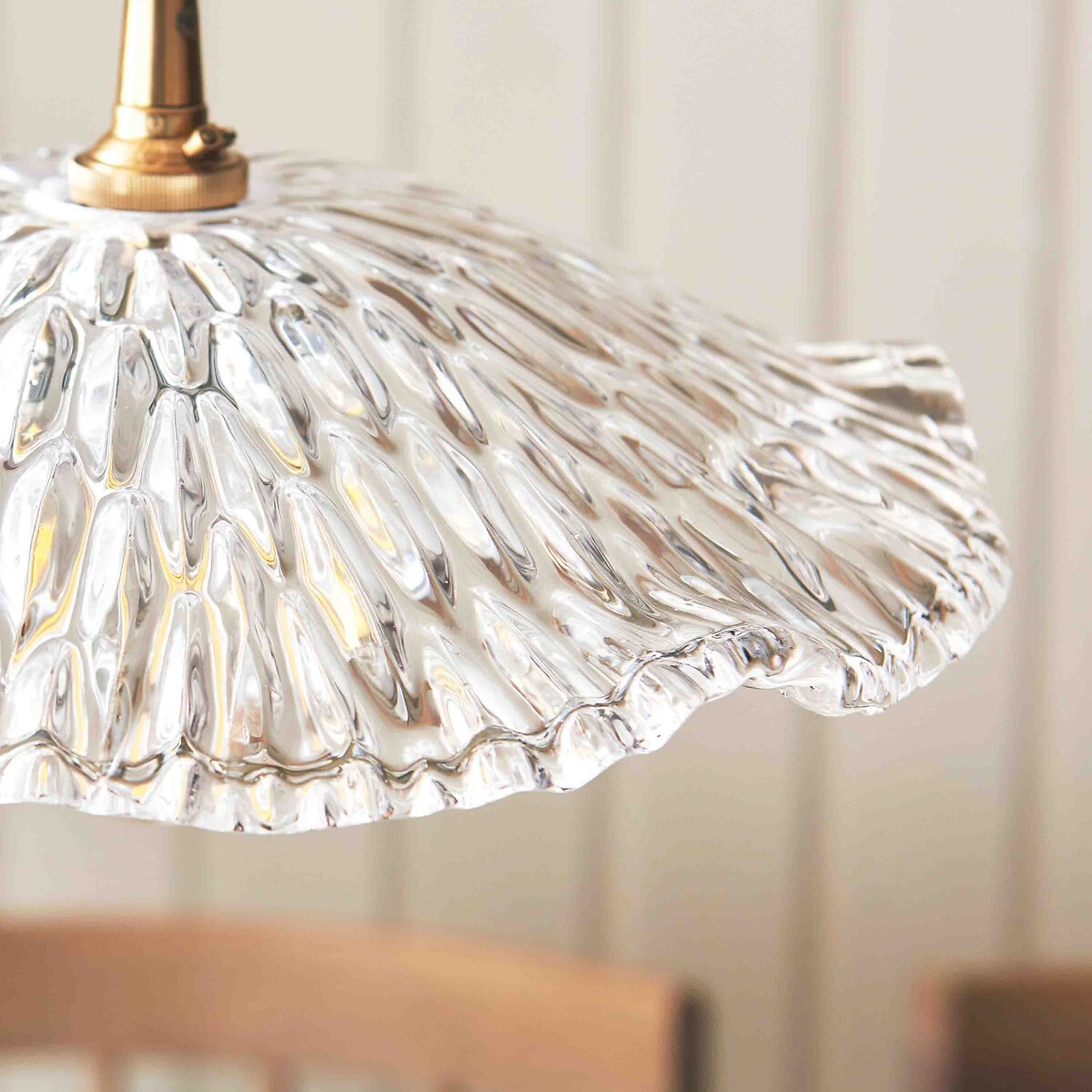 Olearia Textured Glass Pendant Light transparent, ÉDITÉ