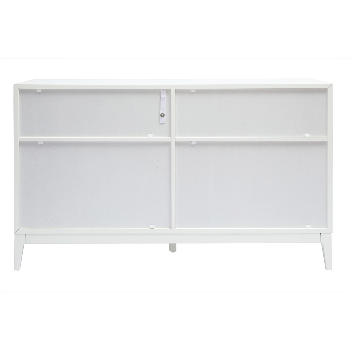 Commode blanche mat et métal doré 6 tiroirs L120 cm GIANA blanc, MILIBOO