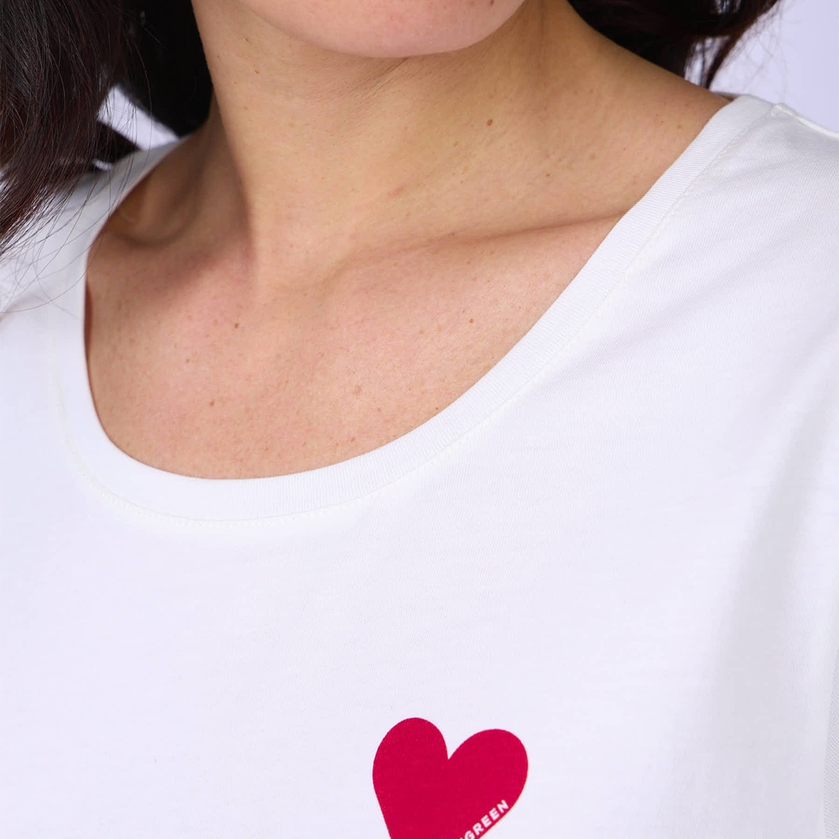 T-shirt cœur Glenna blanc casse, MISE AU GREEN