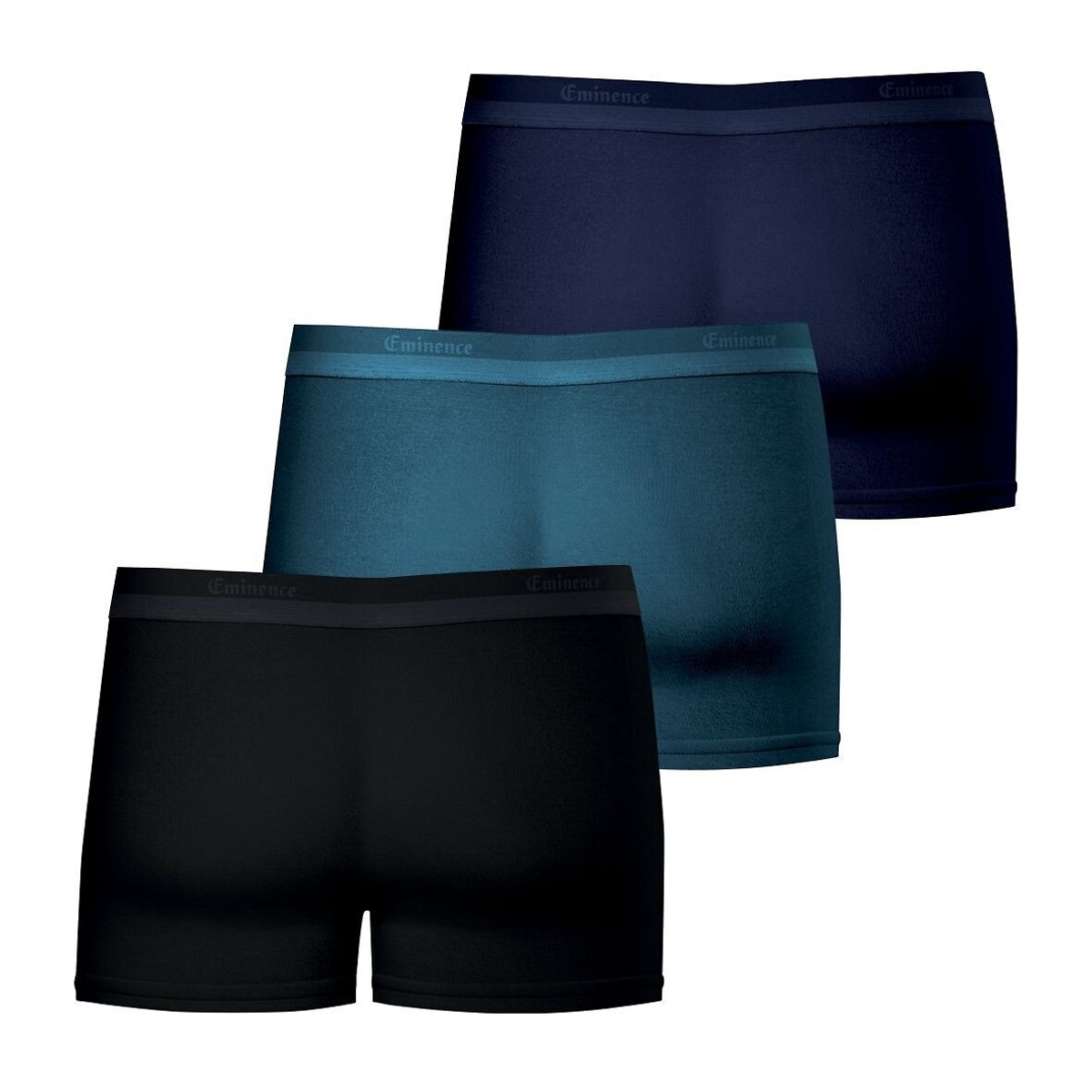 Lot de 3 boxers homme Studio Eminence bleu + bleu marine + noir, EMINENCE